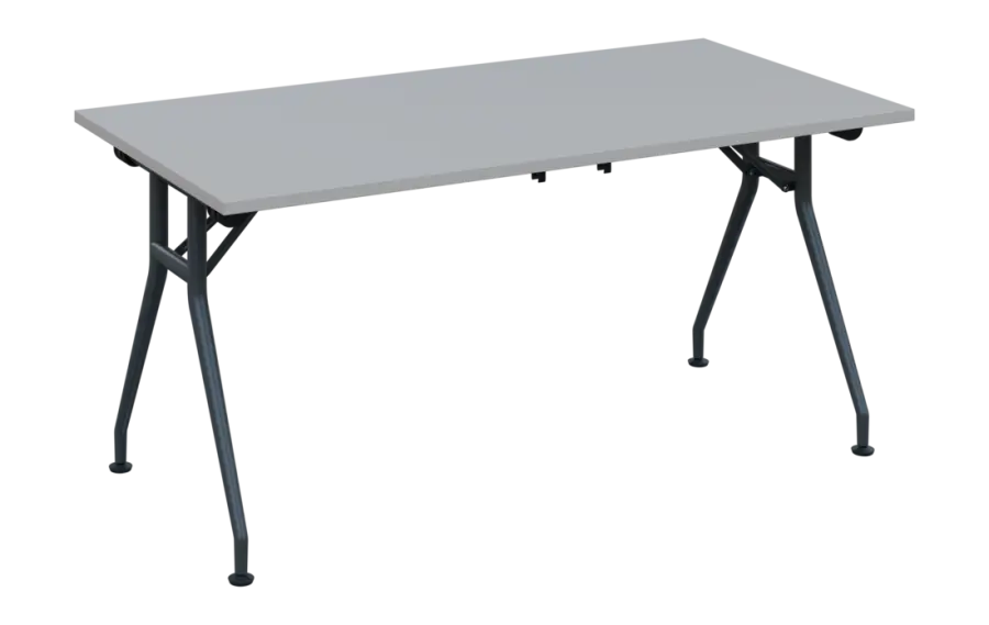 SLV 160 lak skládací jednací stůl 1600x800x750 mm, deska 25 mm, podnož černý lak, deska šedá